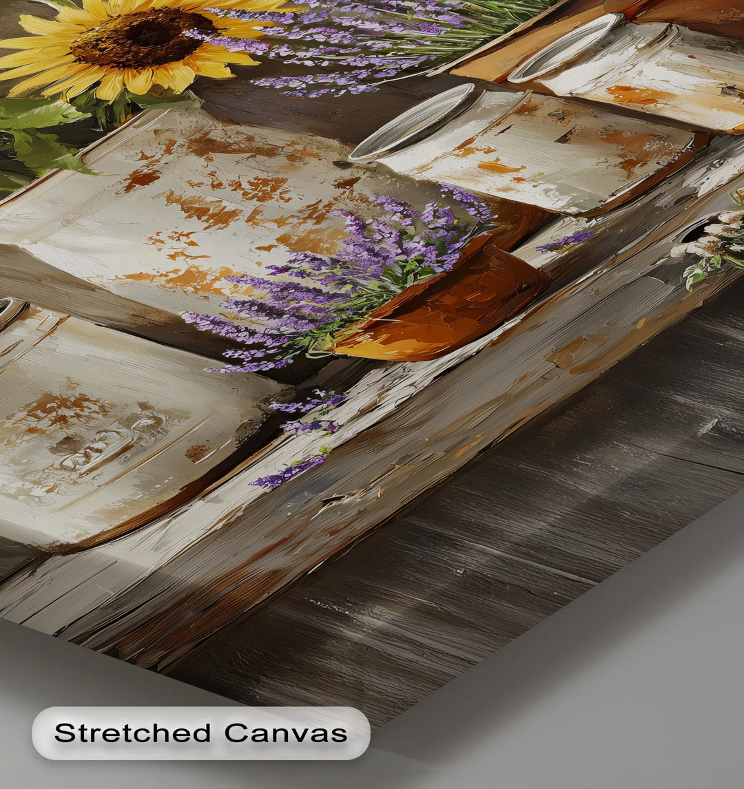 Sunflowers & Lavender – Rustic Farmhouse Floral Canvas Print - MyPhotoStation