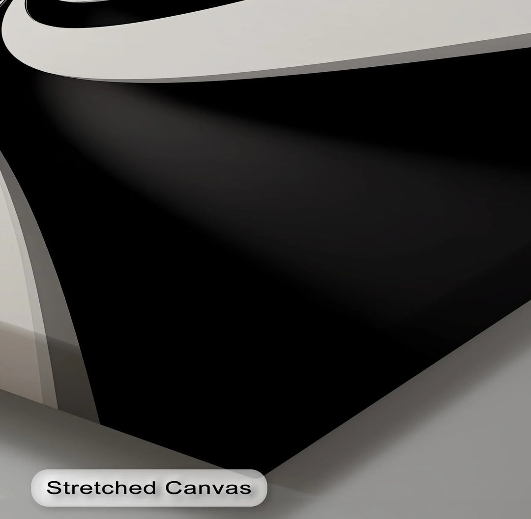 Minimalist Horizon Flow – Black & White Canvas Print - MyPhotoStation