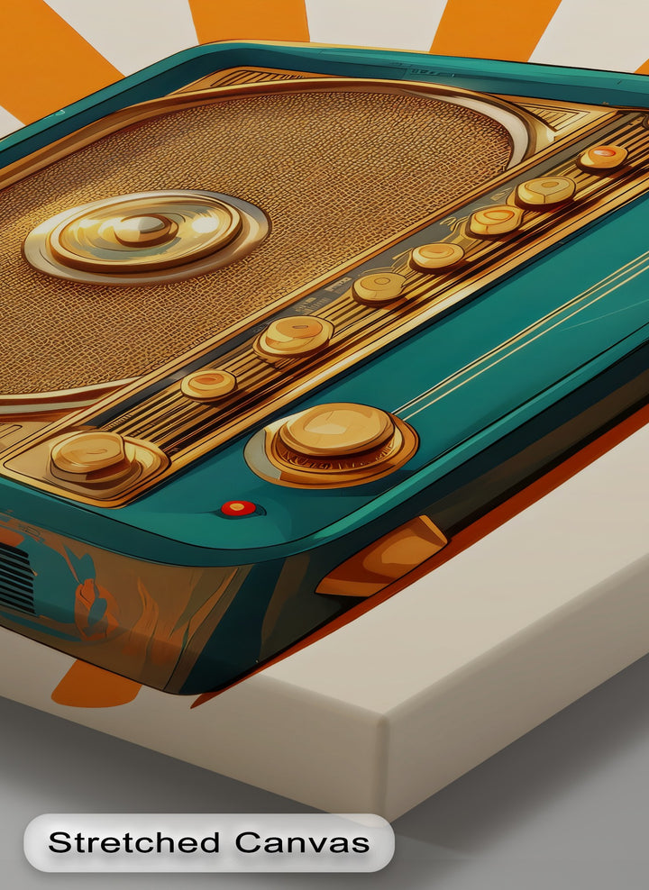 Retro Radiance – Classic Teal Radio Canvas Print