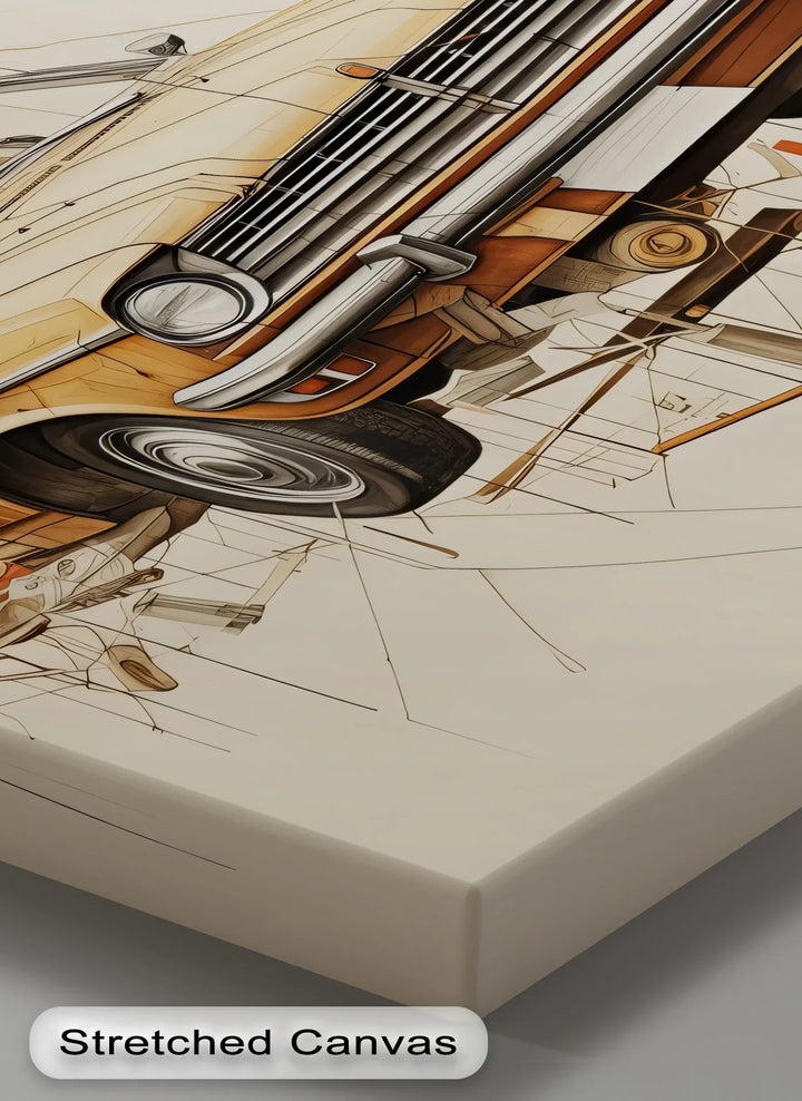 Overloaded Journey in Wood Texture – Car Canvas Print - MyPhotoStation
