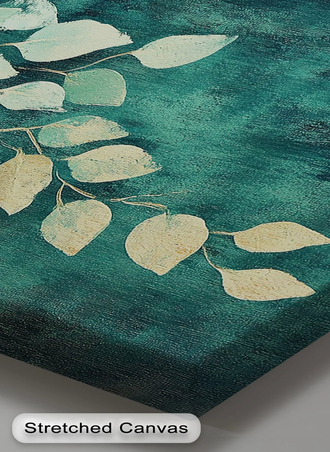 Golden Eucalyptus Cascade – Elegant Leaf Branch Canvas Print - MyPhotoStation