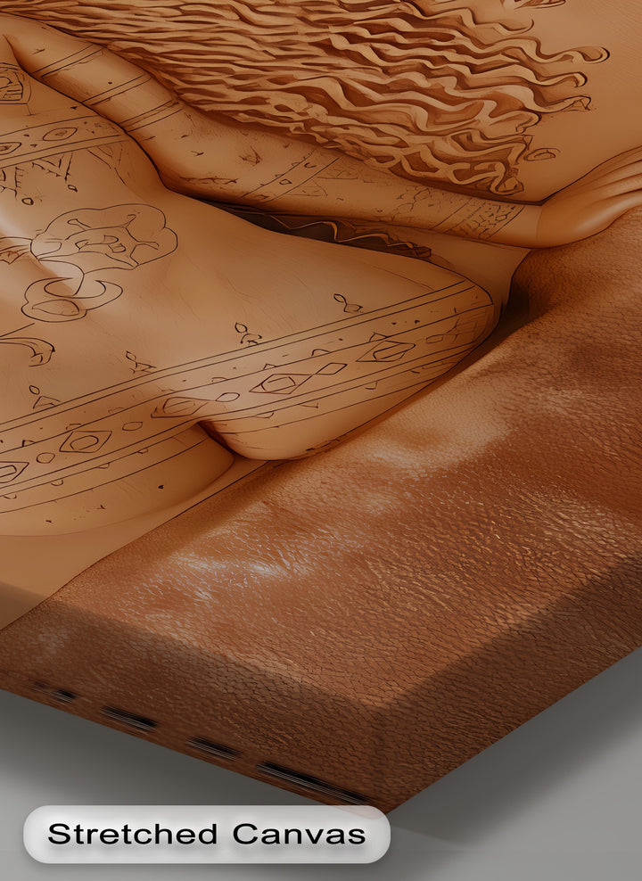 Erotic Canvas Print – Tribal Tattoo Nude Artwork | Framed Wall Art
