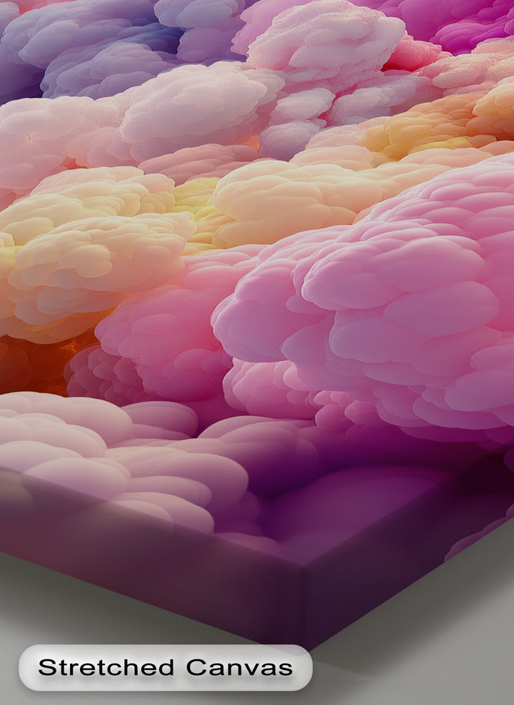 Cotton Sky Mirage – Dreamlike Pastel Cloudscape Canvas Print