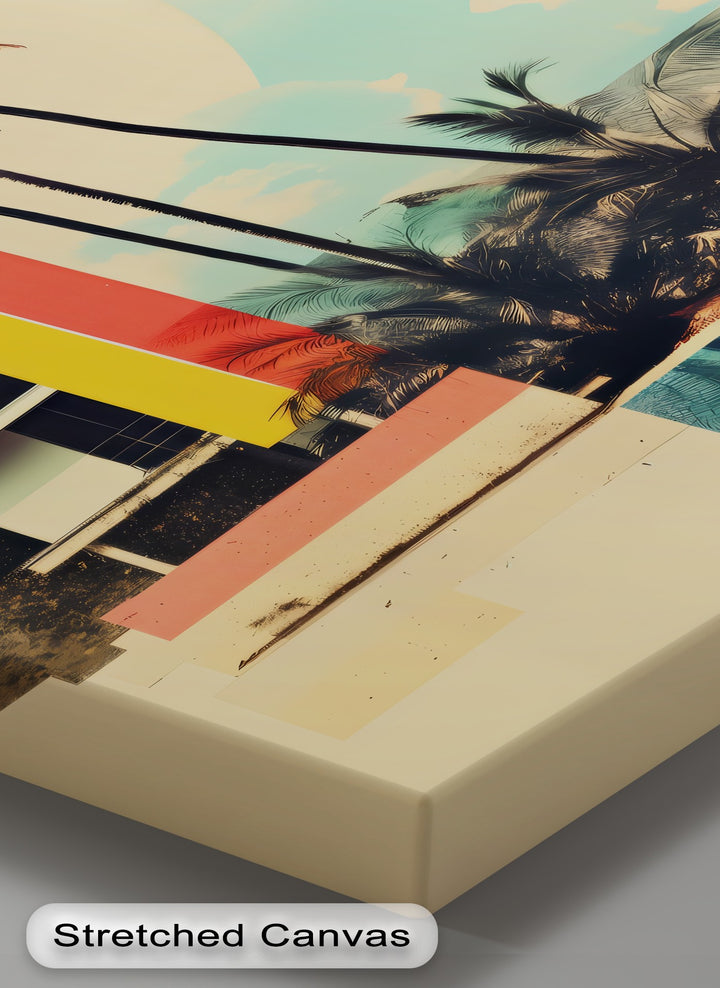 Solar Tropics – Modern Retro Beachscape Canvas Print