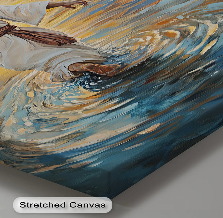 Divine Radiance – Jesus Walking Toward the Sunrise Canvas Print - MyPhotoStation