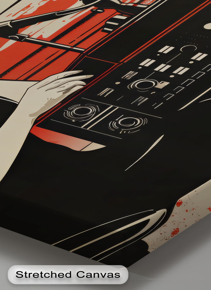 Radio Rebel – Retro Female DJ Illustration Canvas Print