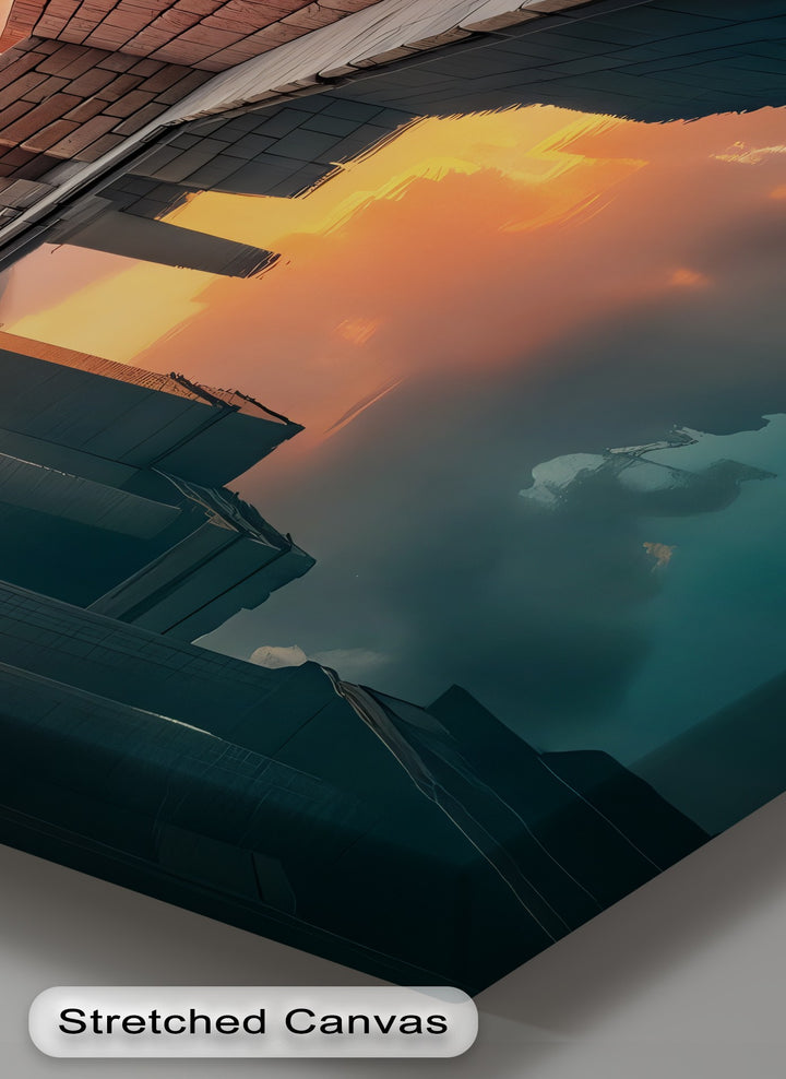 Sunset Reflections – Ancient Temple Canvas Print