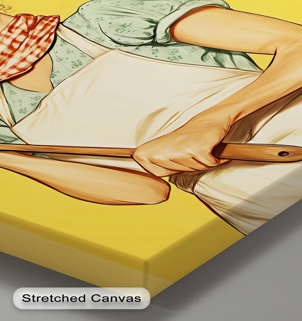Retro Kitchen Muse – Vintage Cooking Lady Canvas Print - MyPhotoStation