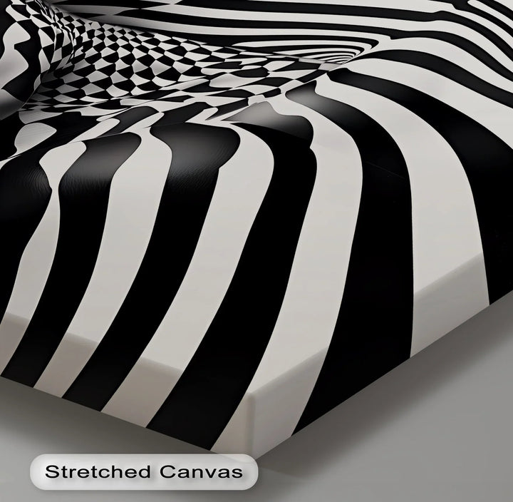 Illusionary Muse – Optical Portrait in Black & White Canvas Print - MyPhotoStation