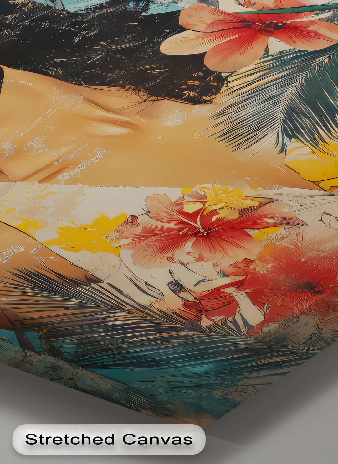 Summer Muse – Tropical Woman with Sunglasses Canvas Print