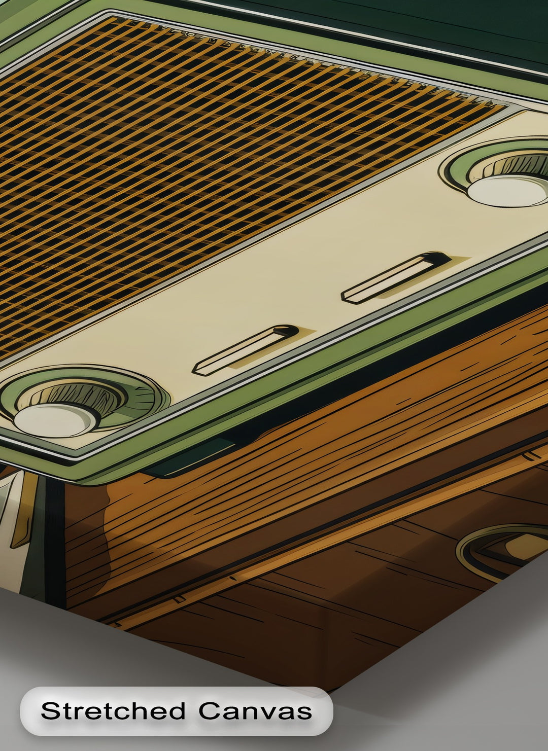 Olive Nostalgia – Vintage Radio Still Life Canvas Print