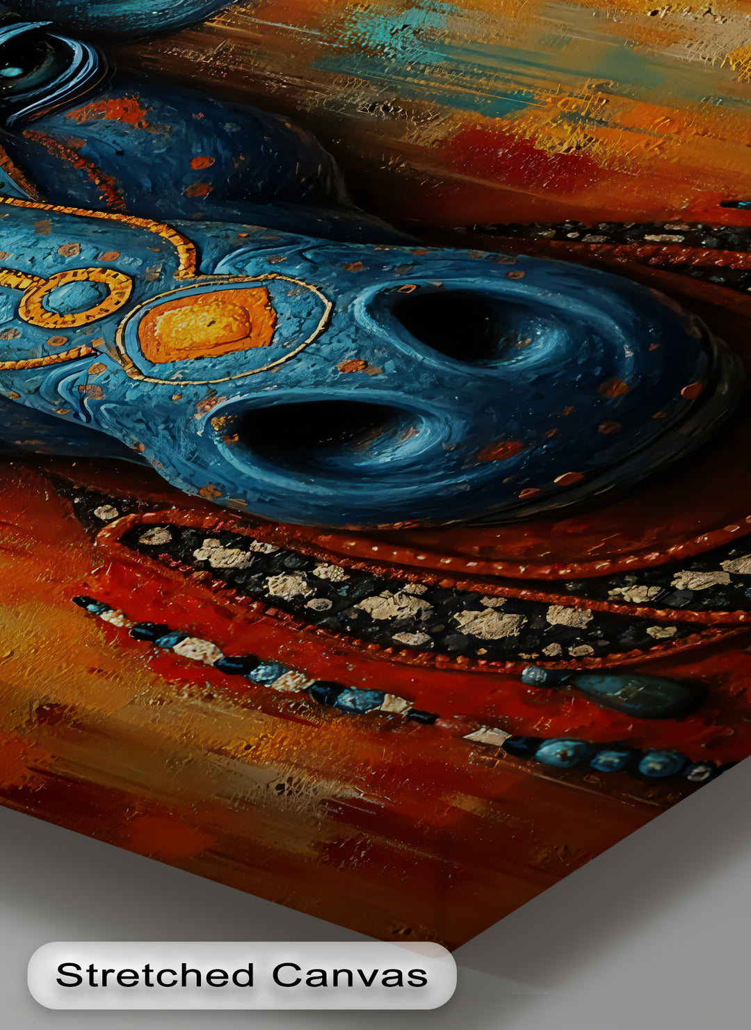 Mystical Blue Bull – Sacred Indian Canvas Wall Art | Artwork Canvas