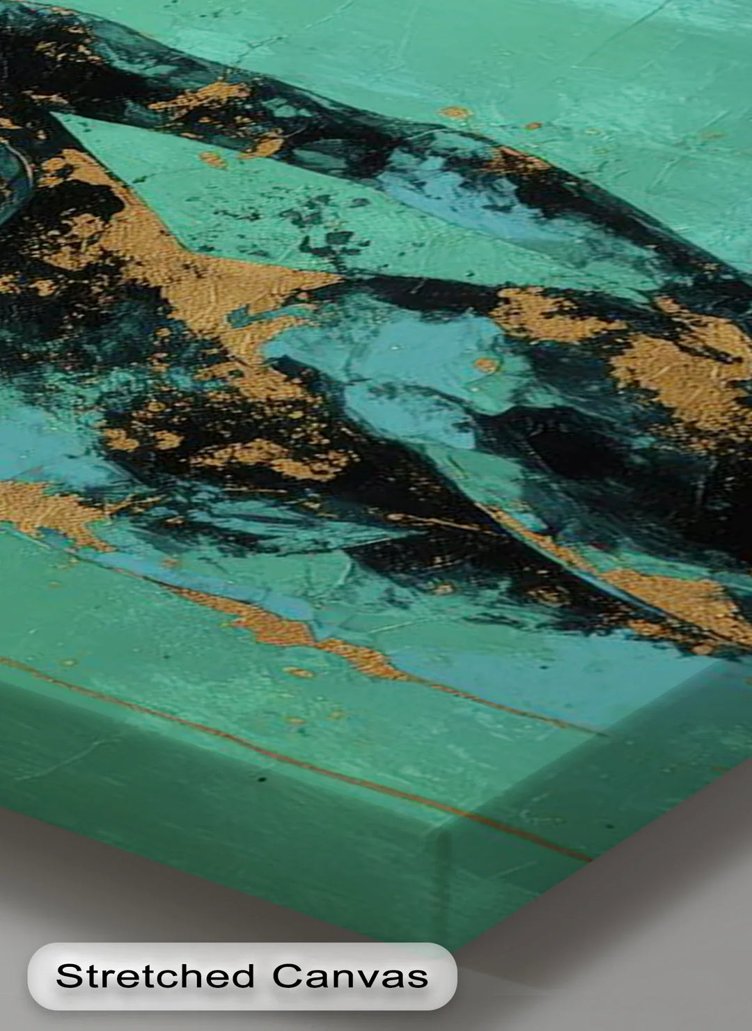 Golden Muse – Teal and Gold Abstract Nude Canvas Print - MyPhotoStation