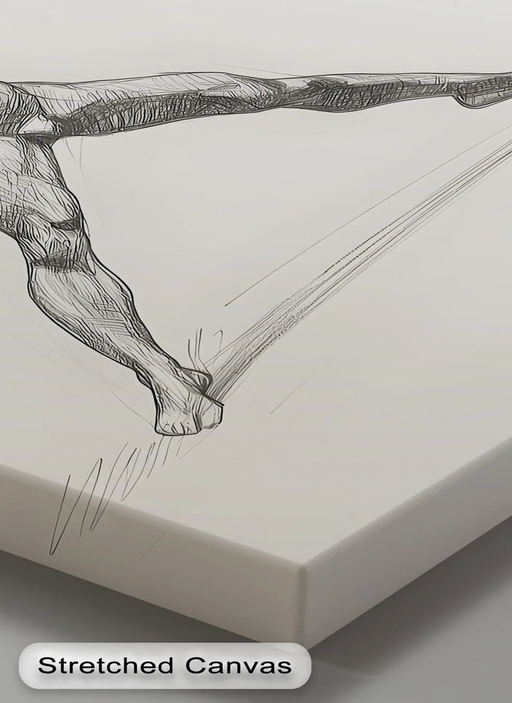 Dynamic Grace – Male Nude Figure Sketch in Motion Canvas Print - MyPhotoStation