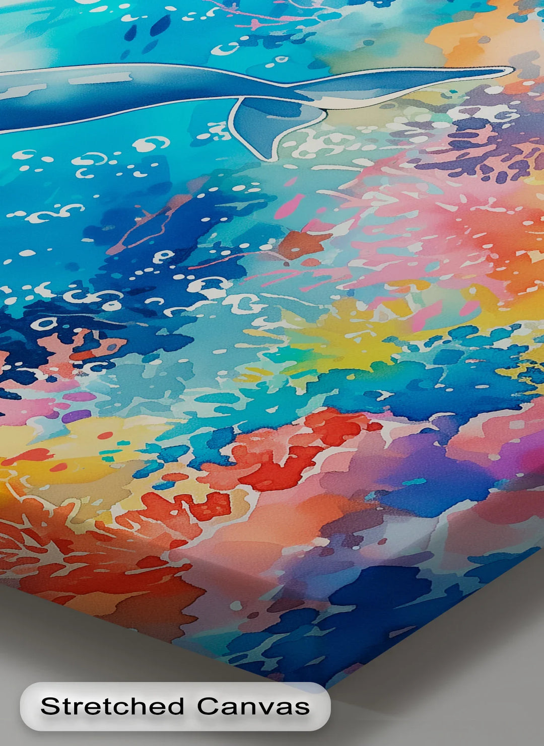 Vibrant Dolphin in Coral Reef – Blue Ocean Canvas Prints - MyPhotoStation