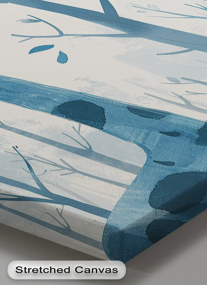 Whimsical Giraffe & Bird in Blue Forest – Kids Animal Blue Canvas Prints - MyPhotoStation