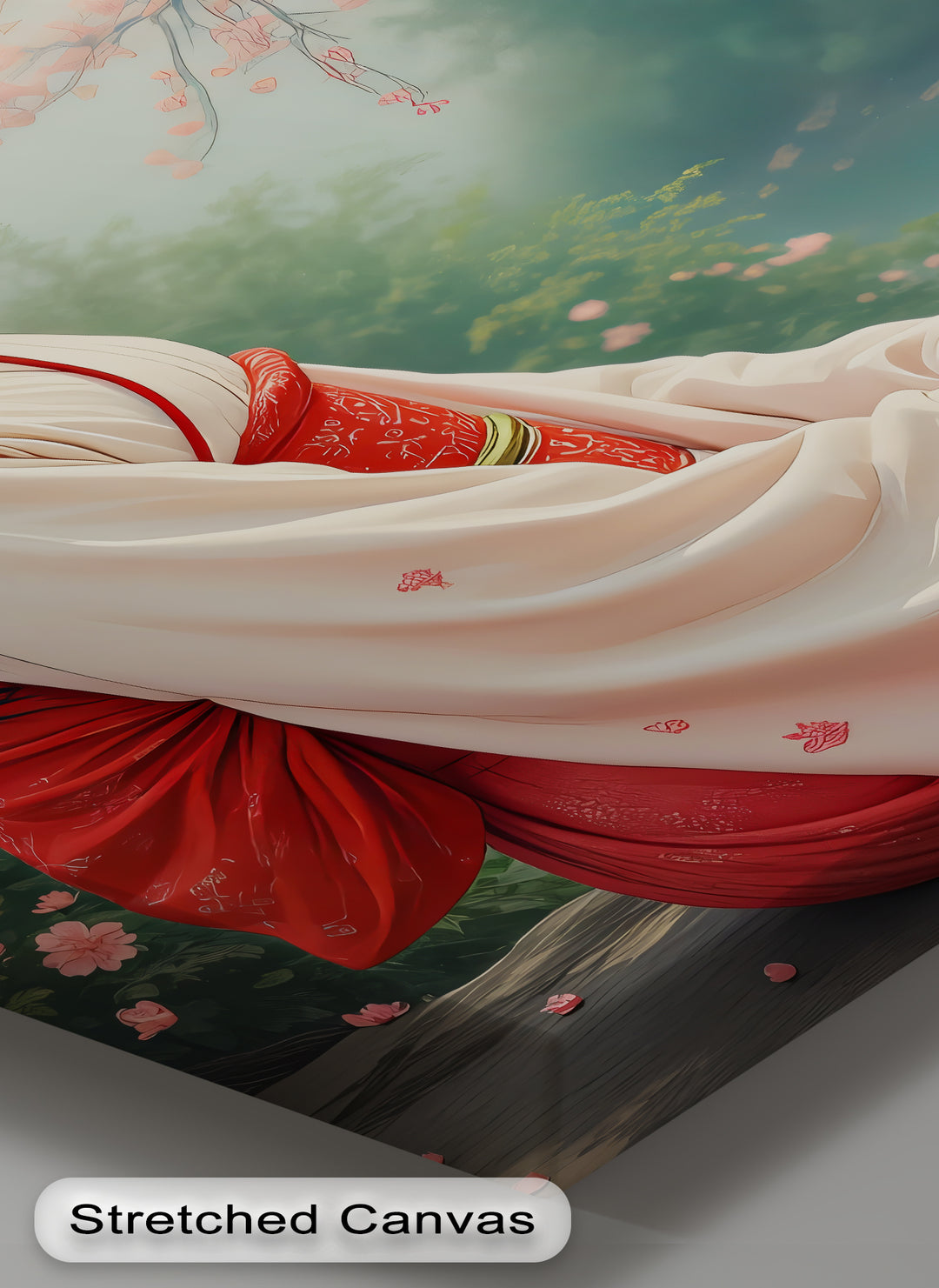 Blossom Grace – Japanese Woman Under Sakura Canvas Print | Framed Art