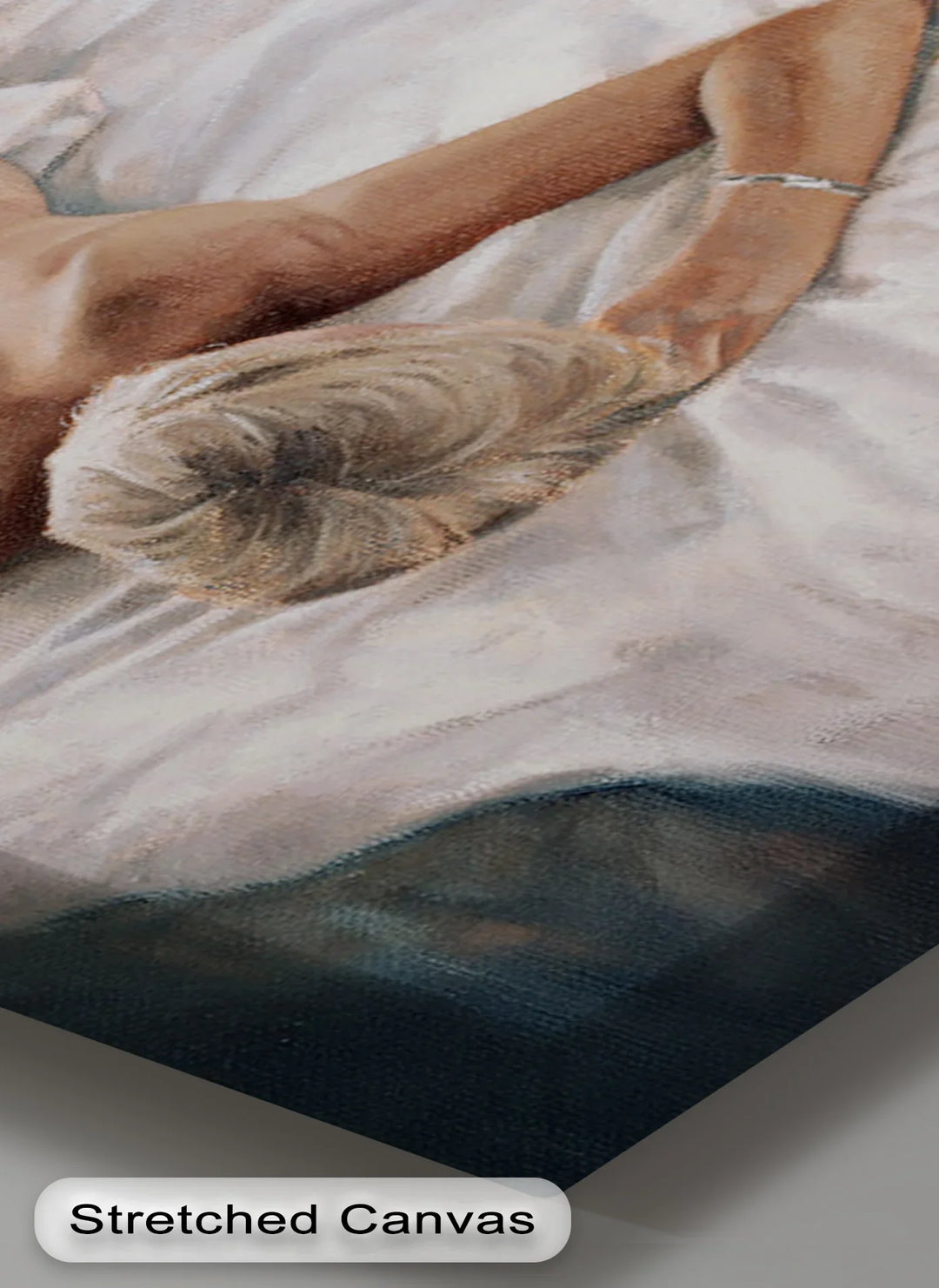 Quiet Morning – Reclining Nude on White Sheets Canvas Print - MyPhotoStation