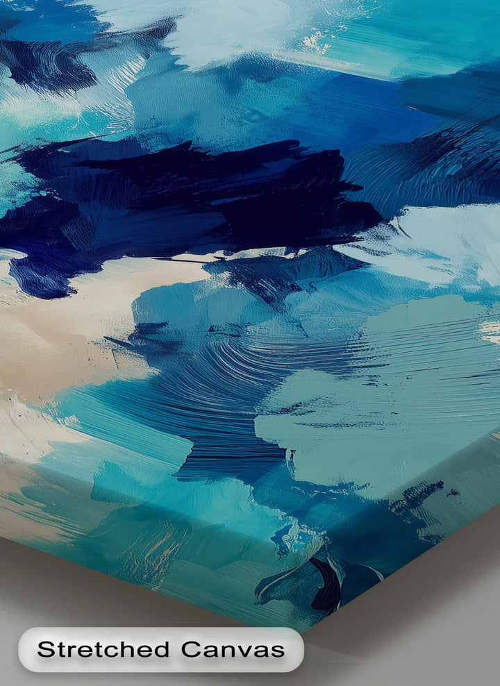 Cobalt Drift – Bold Blue Abstract Brushwork Blue Canvas Prints - MyPhotoStation