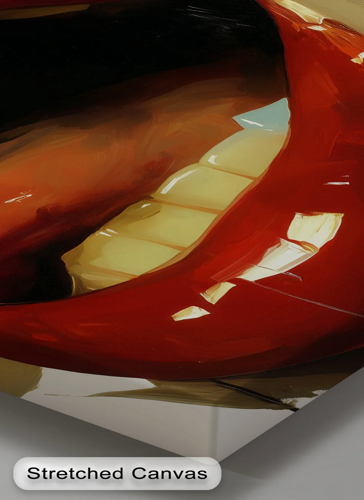 Crimson Seduction – Glossy Lips Canvas Print - MyPhotoStation