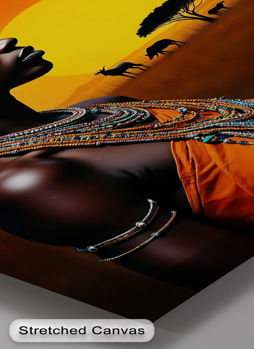Sunset Majesty – African Tribal Woman Canvas Wall Art | Artwork Canvas