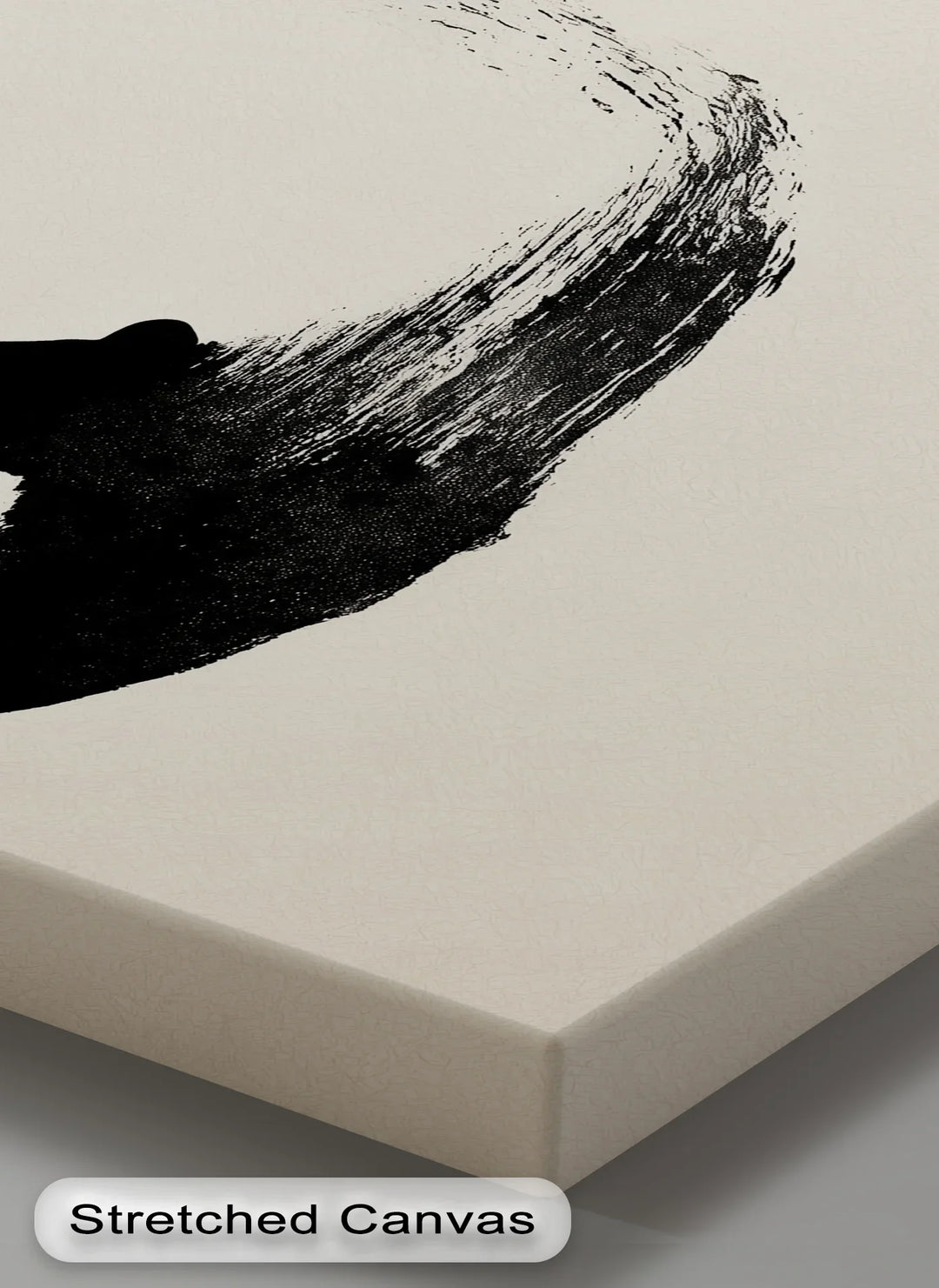 Zen Circle with Meditating Figure – Minimalist Japanese Ink Canvas Print - MyPhotoStation