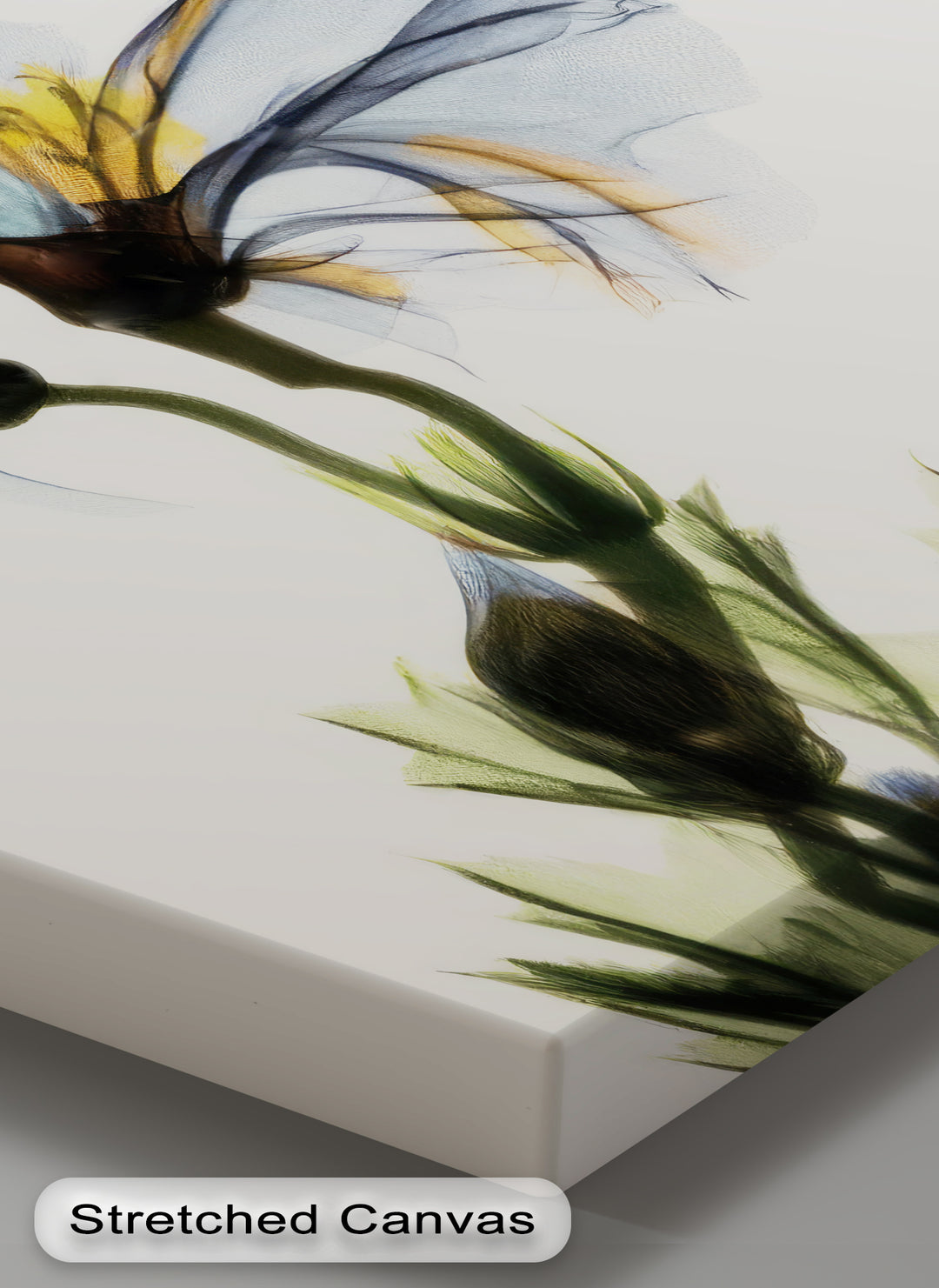 Winterliche Ruhe – Japanische Frau im blauen Kimono, Leinwanddruck | Gerahmtes Kunstwerk