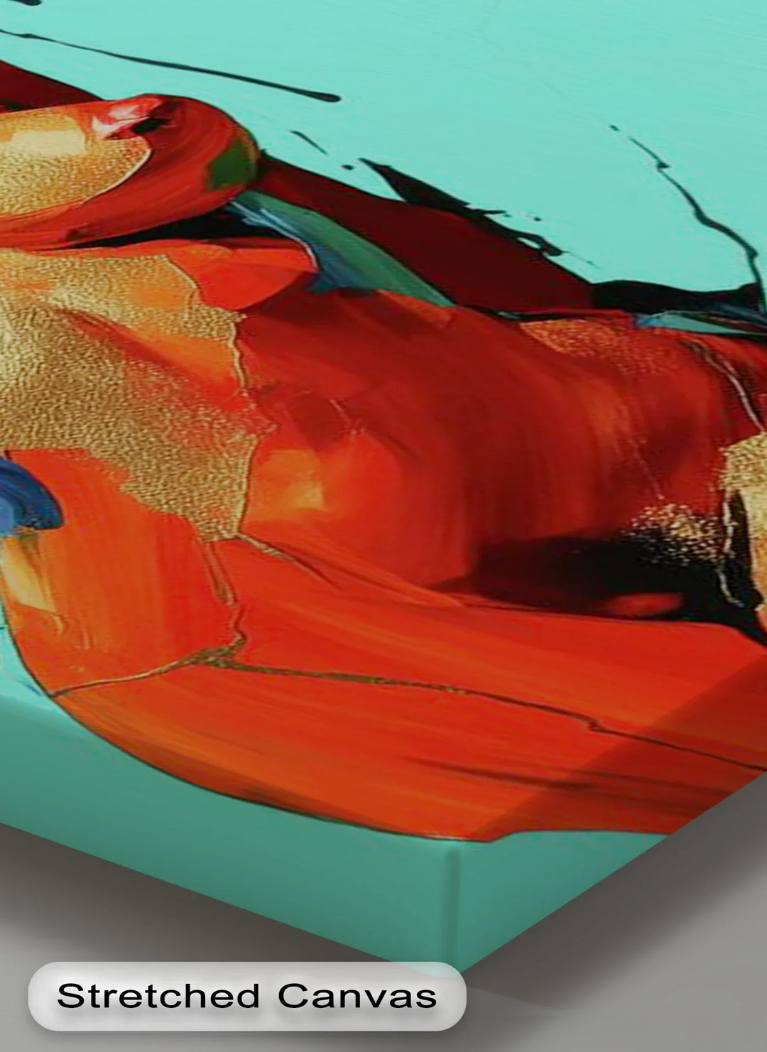 Crimson Glow – Abstract Female Figure with Gold Accents Canvas Print - MyPhotoStation
