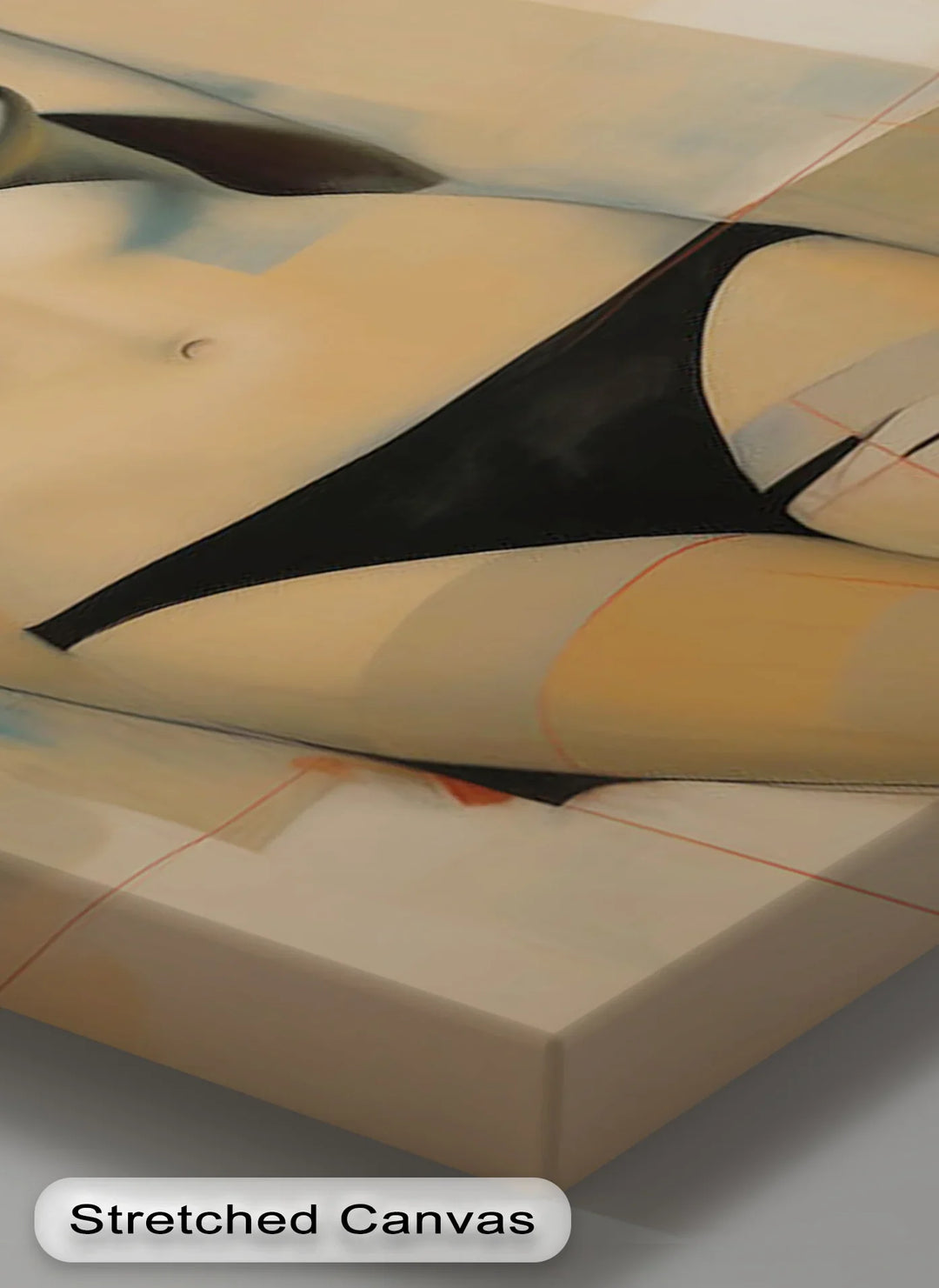Iconic Allure – Retro Nude Glamour with Bold Lip Erotic Canvas Print - MyPhotoStation