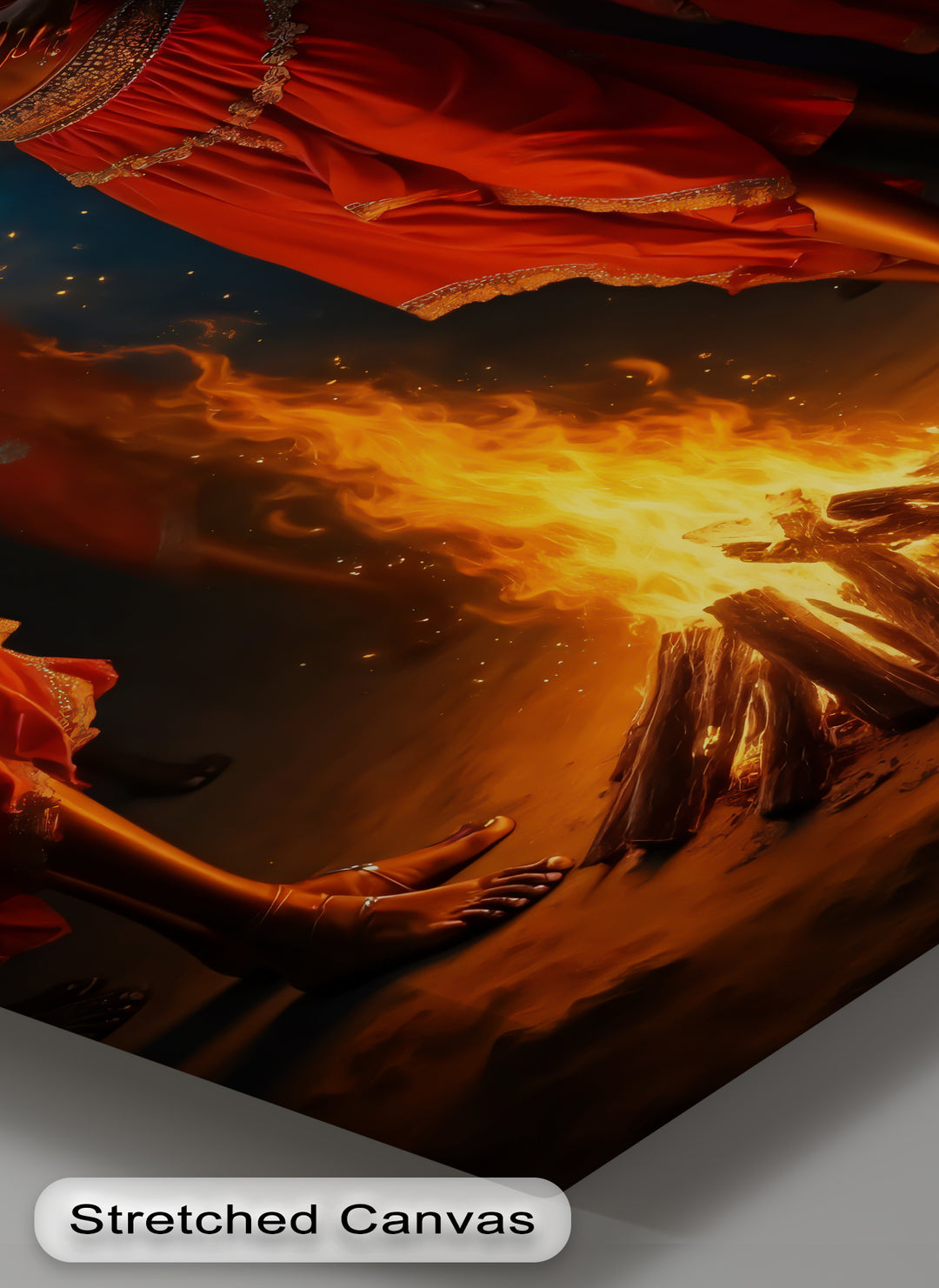 Sacred Fire Dance – African Tribal Women Canvas Wall Art | Framed Art