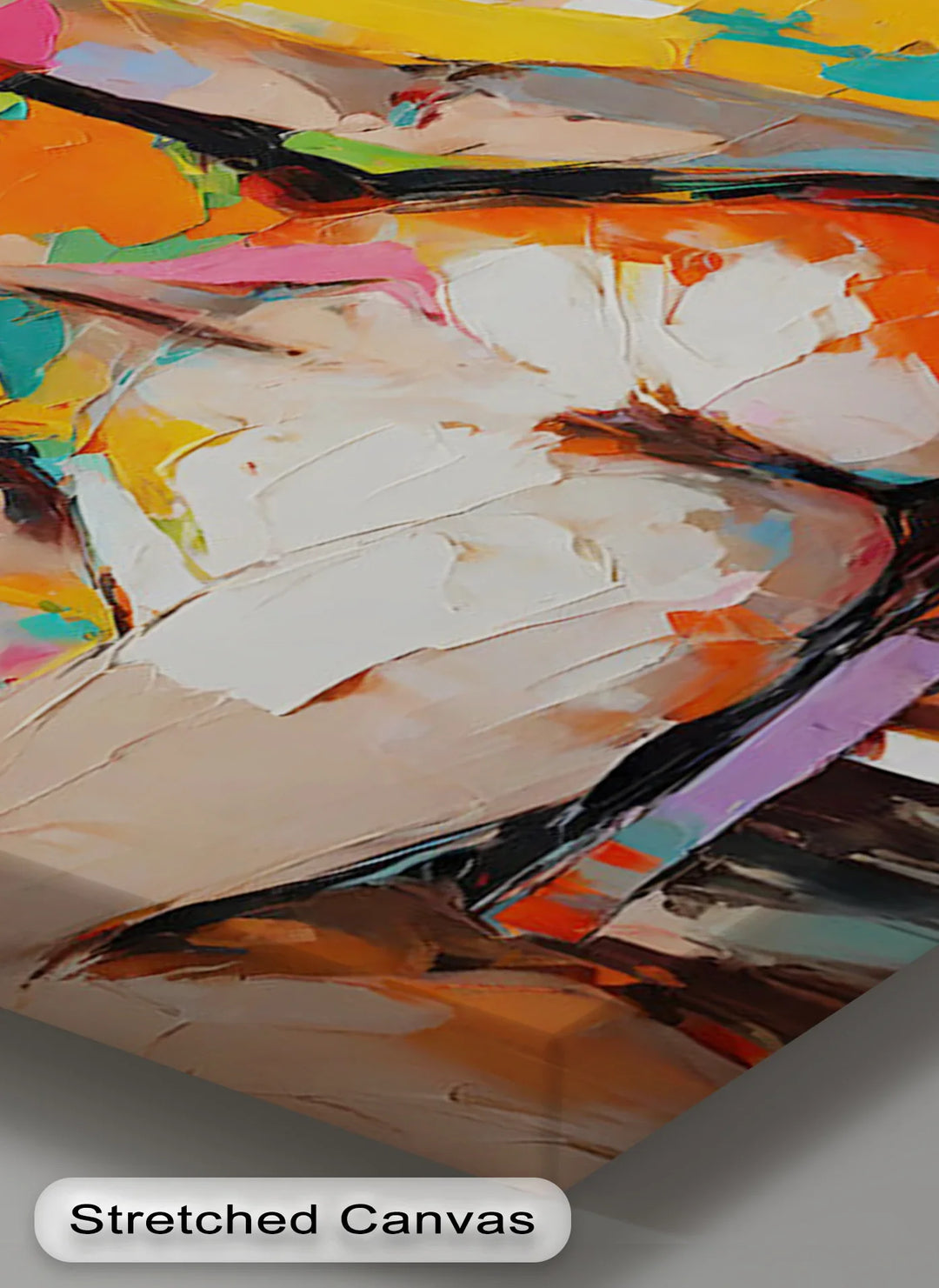Sensual Expression – Colorful Abstract Female Nude Canvas Print - MyPhotoStation
