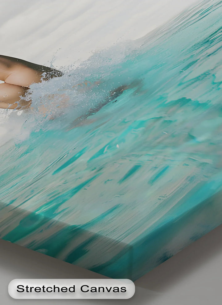 Splash Elegance – Nude Dive into Turquoise Waters Canvas Print - MyPhotoStation