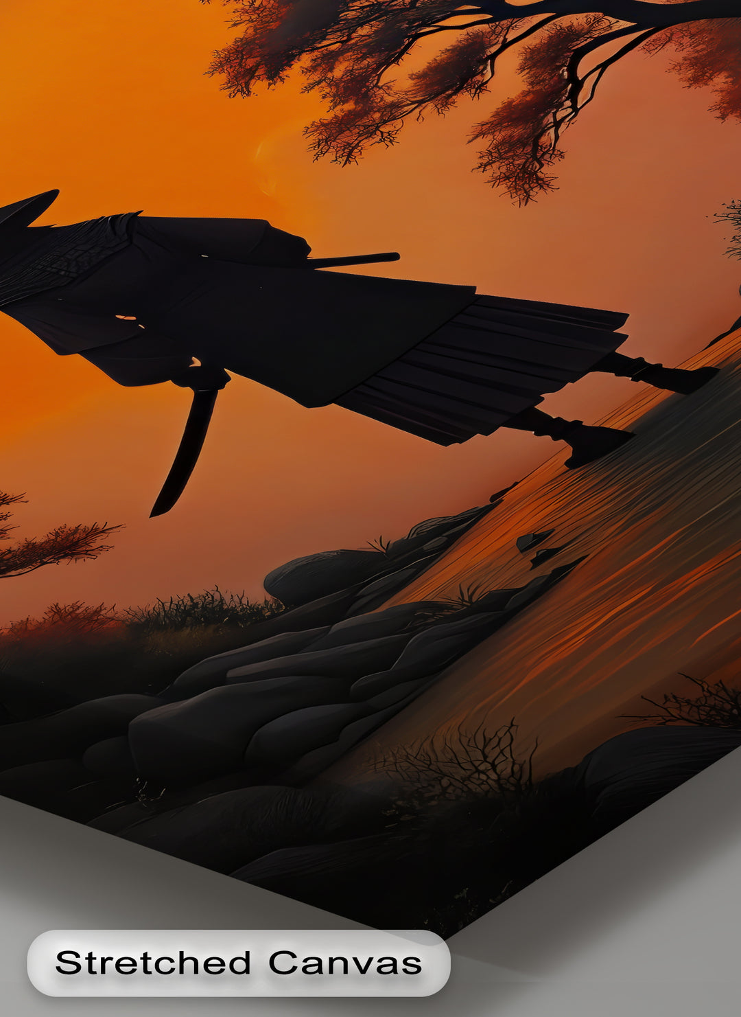 Samurai Sunset – Japanese Warrior Canvas Wall Art | Biggest Canvas