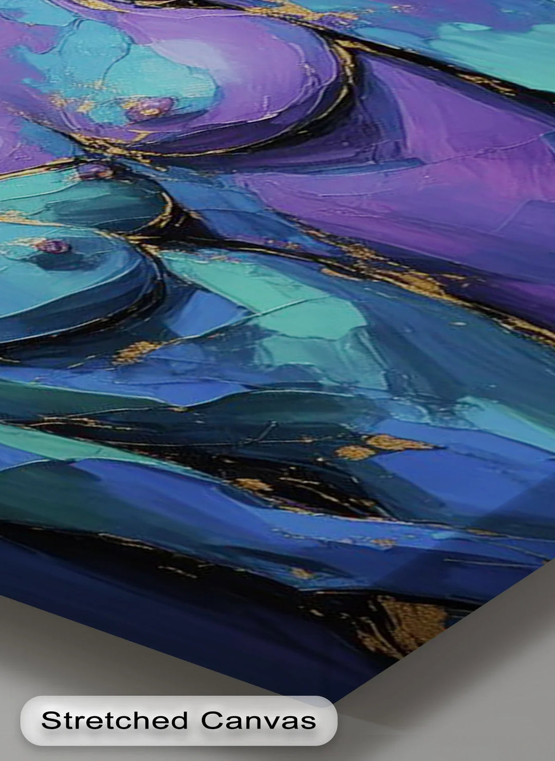 Electric Intimacy – Dual Female Figures in Blue and Violet Canvas Print - MyPhotoStation