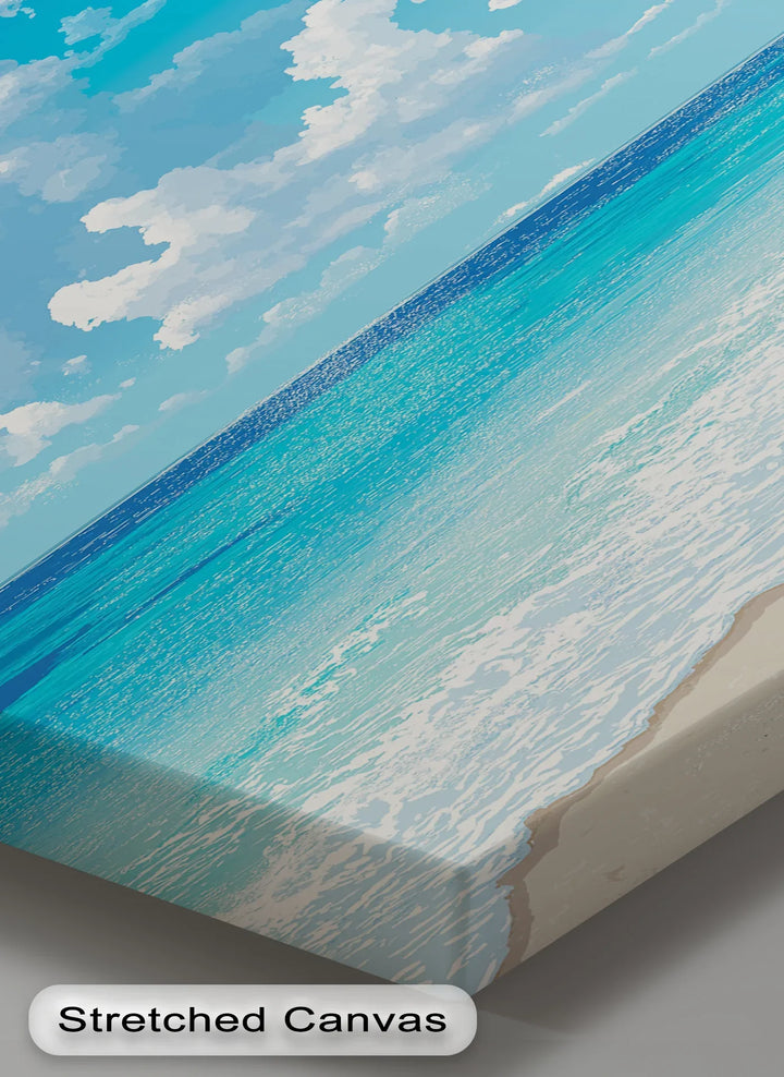 Tranquil Ocean Horizon with Clouds – Coastal Serenity Canvas Print - MyPhotoStation