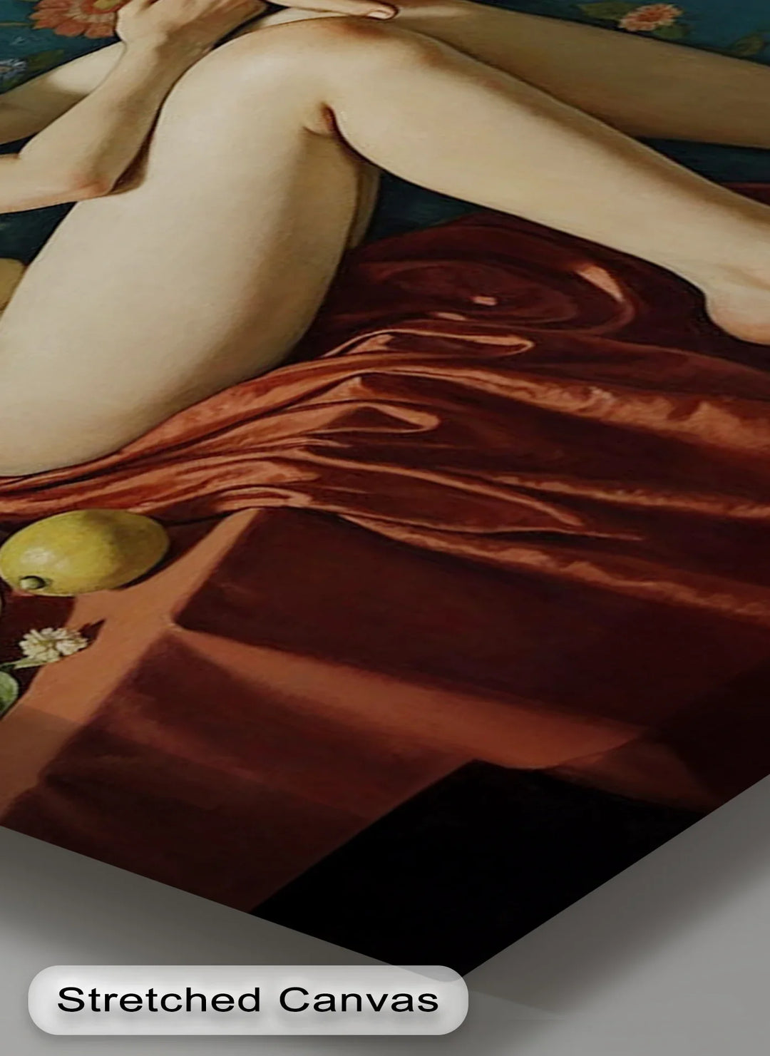 Floral Reverie – Seated Nude with Vintage Erotic Canvas Print - MyPhotoStation