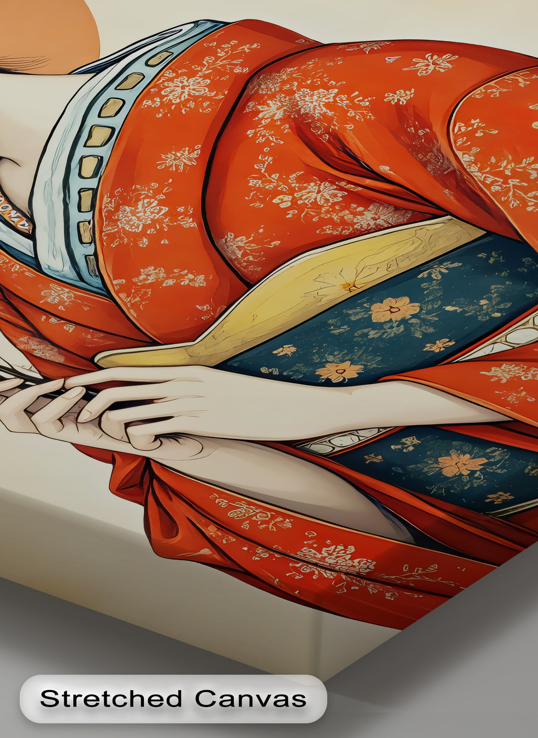 Radiant Elegance – Japanese Geisha Kimono Canvas Print | Canvas Art
