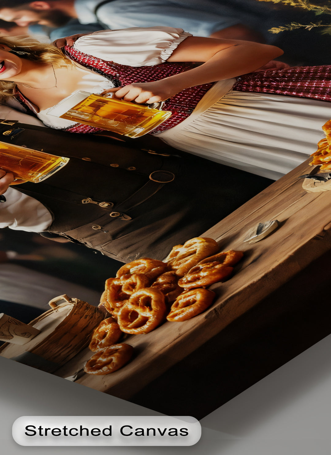 Bavarian Spirit – Oktoberfest Beer and Pretzel Canvas Wall Art | Canvas Art