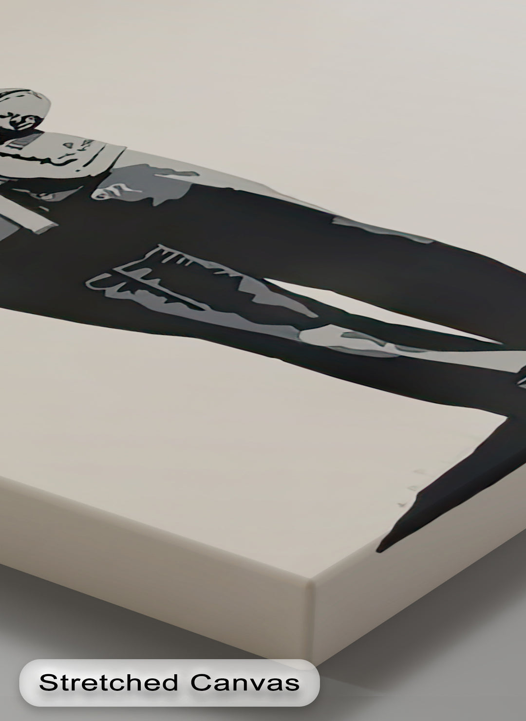 Winterliche Ruhe – Japanische Frau im blauen Kimono, Leinwanddruck | Gerahmtes Kunstwerk