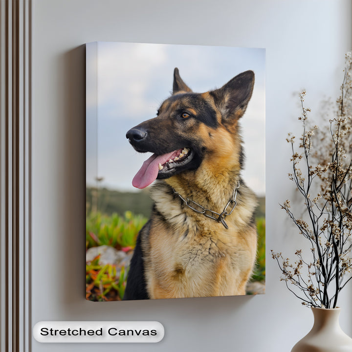 Loyal Guardian – German Shepherd Outdoor Portrait Puppies Canvas Print