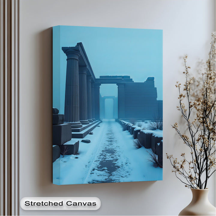 Frozen Passage – Ancient Ruins Canvas Print