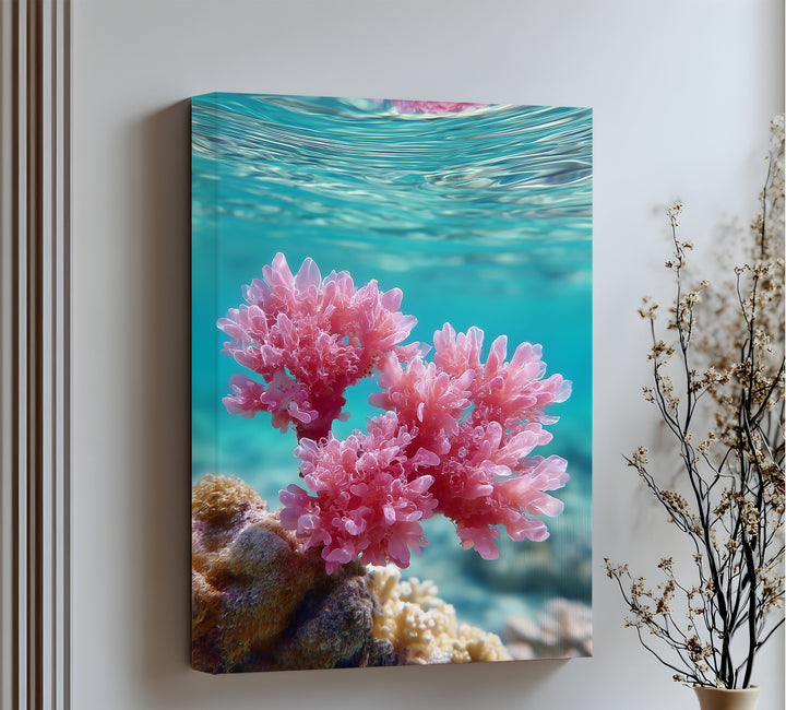 Pink Reef Bloom – Underwater Coral Beauty Canvas Print