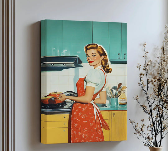 Retro Homemaker – 1950s Kitchen Canvas Print - MyPhotoStation