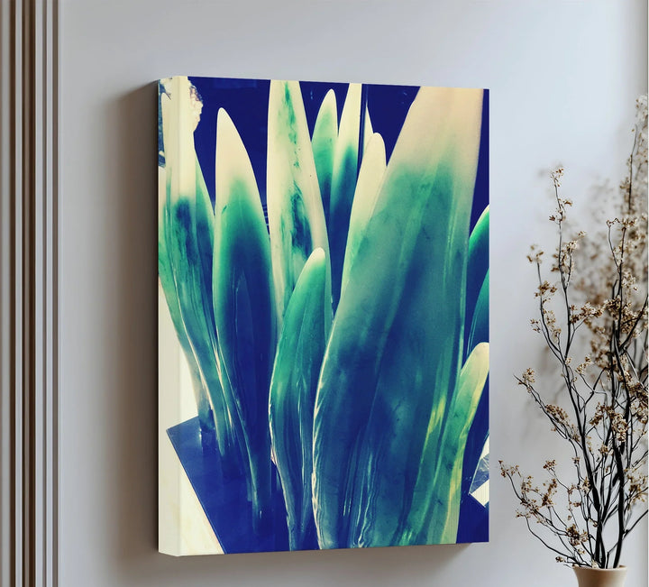 Verdant Sculpted Leaves – Contemporary Green Canvas Prints - MyPhotoStation