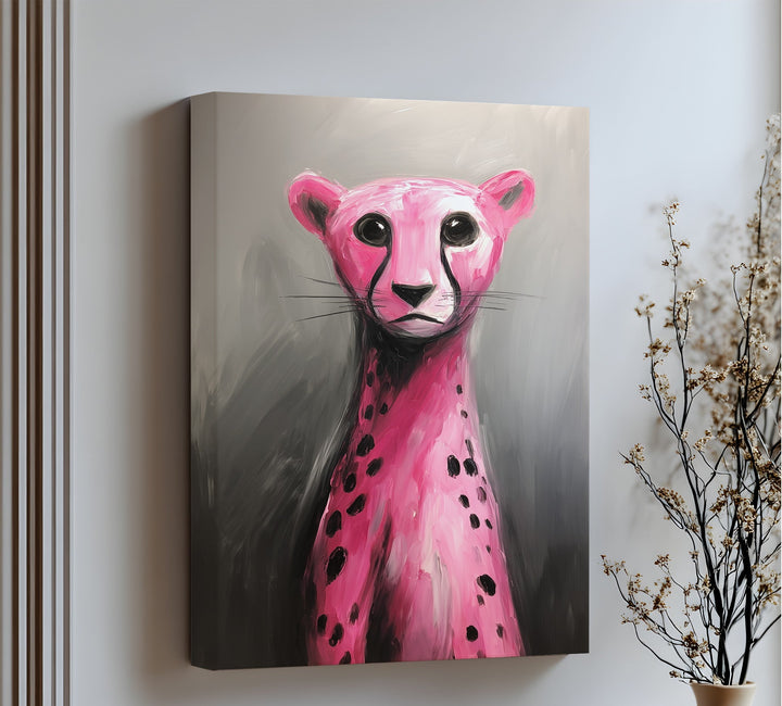 Fierce & Fuchsia – Abstract Pink Cheetah Canvas Print
