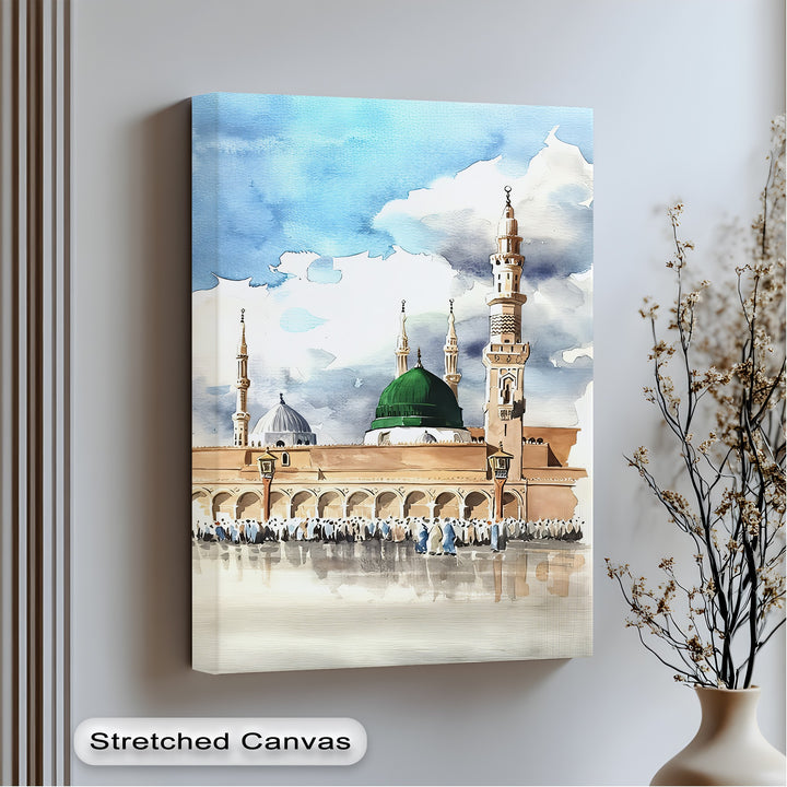 Sacred Serenity – Al-Masjid an-Nabawi Islamic Canvas Print