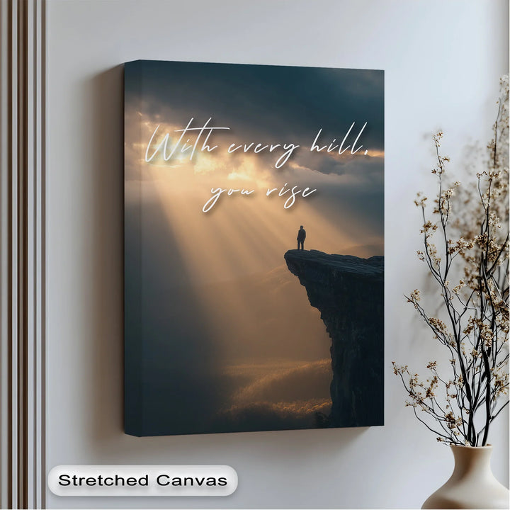 Inspirational quote mountain canvas wall art

