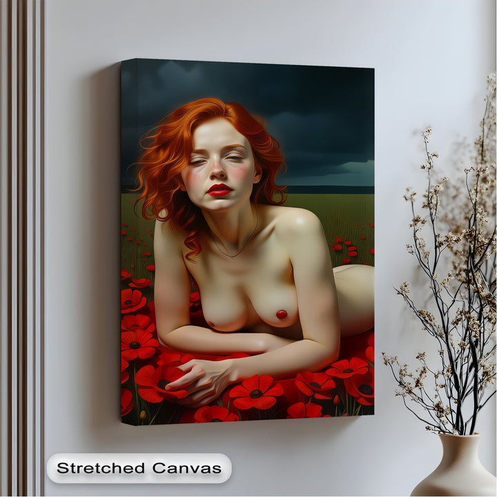 Scarlet Reverie – Sexy Canvas Artwork | Oversized Wall Art
