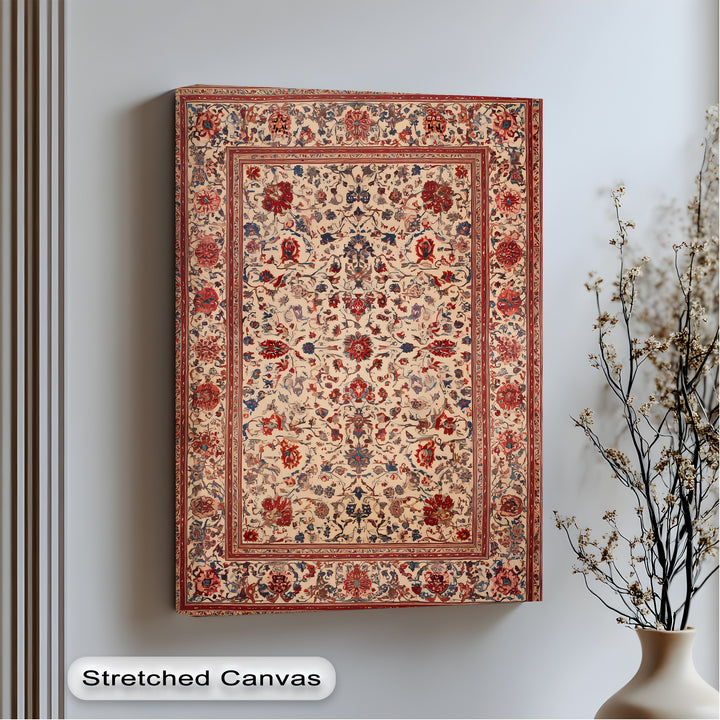 Timeless Harmony – Persian Floral Rug Canvas Print