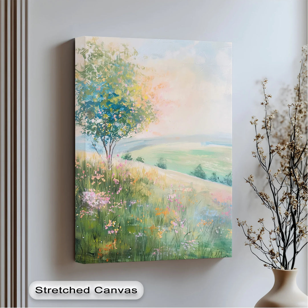 Serene countryside landscape canvas wall art

